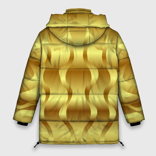 Женская зимняя куртка Oversize Золото абстрактная графика, цвет светло-серый - фото 2