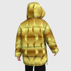 Женская зимняя куртка Oversize Золото абстрактная графика - фото 2