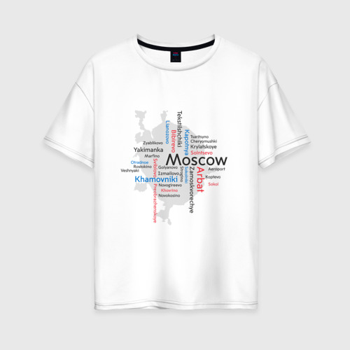 Женская футболка хлопок Oversize Moskau, цвет белый