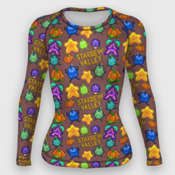 Женский рашгард 3D Stardew Valley pattern brown