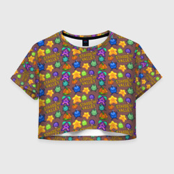 Женская футболка Crop-top 3D Stardew Valley pattern brown