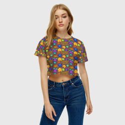 Женская футболка Crop-top 3D Stardew Valley pattern brown - фото 2