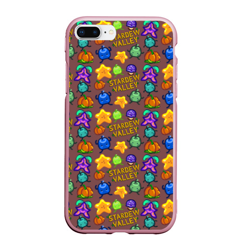 Чехол для iPhone 7Plus/8 Plus матовый Stardew Valley pattern brown, цвет розовый