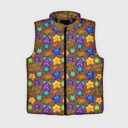 Женский жилет утепленный 3D Stardew Valley pattern brown