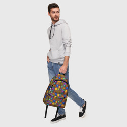 Рюкзак с принтом Stardew Valley pattern brown для любого человека, вид спереди №5. Цвет основы: белый
