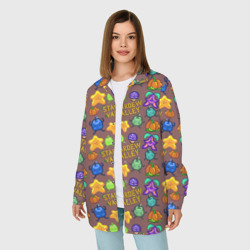 Женская рубашка oversize 3D Stardew Valley pattern brown - фото 2