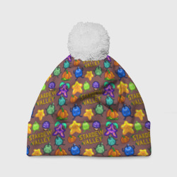 Шапка 3D c помпоном Stardew Valley pattern brown