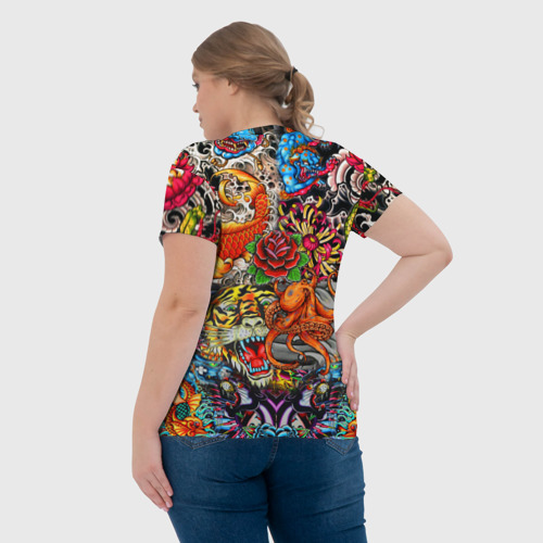 Женская футболка 3D Красочная иллюстрация, цвет 3D печать - фото 7
