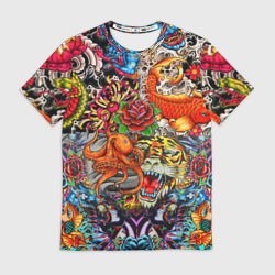 Мужская футболка 3D Красочная иллюстрация