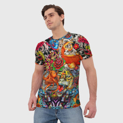 Мужская футболка 3D Красочная иллюстрация - фото 2