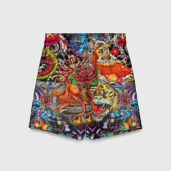 Детские спортивные шорты 3D Красочная иллюстрация