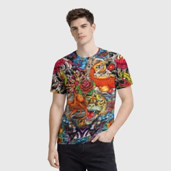 Мужская футболка 3D Красочная иллюстрация - фото 2