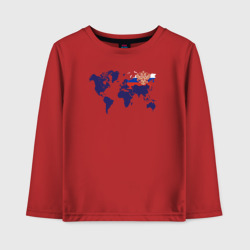Детский лонгслив хлопок Россия на карте мира