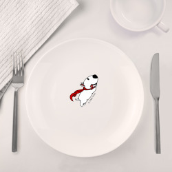 Набор: тарелка + кружка Летящая собака бультерьер - фото 2