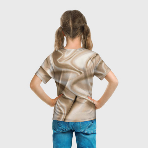 Детская футболка 3D Струящаяся золотистая ткань, цвет 3D печать - фото 6