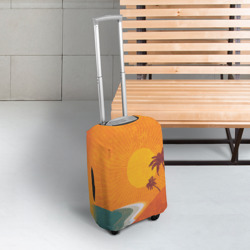 Чехол для чемодана 3D Закат на побережье минимализм - фото 2
