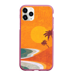 Чехол для iPhone 11 Pro Max матовый Закат на побережье минимализм