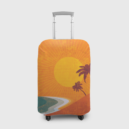 Чехол для чемодана 3D Закат на побережье минимализм, цвет 3D печать