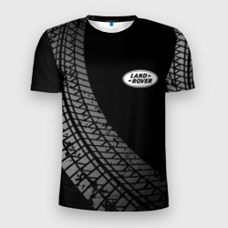 Мужская футболка 3D Slim Land Rover tire tracks