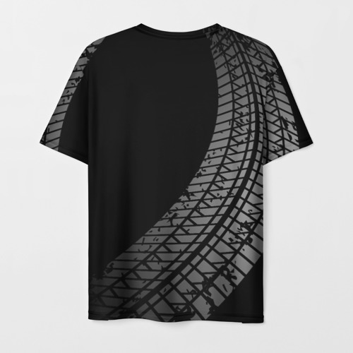 Мужская футболка 3D Land Rover tire tracks, цвет 3D печать - фото 2