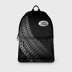 Рюкзак с принтом Land Rover tire tracks для любого человека, вид спереди №3. Цвет основы: белый
