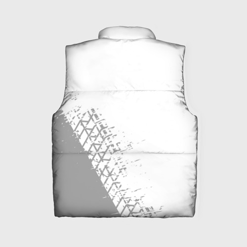 Женский жилет утепленный 3D Chery Speed на светлом фоне со следами шин: надпись, символ, цвет черный - фото 2