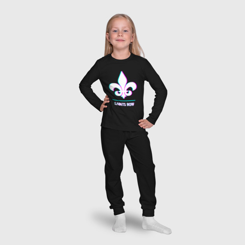Детская пижама с лонгсливом хлопок Saints Row в стиле glitch и баги графики, цвет черный - фото 7