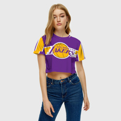 Женская футболка Crop-top 3D LA Lakers NBA - фото 2