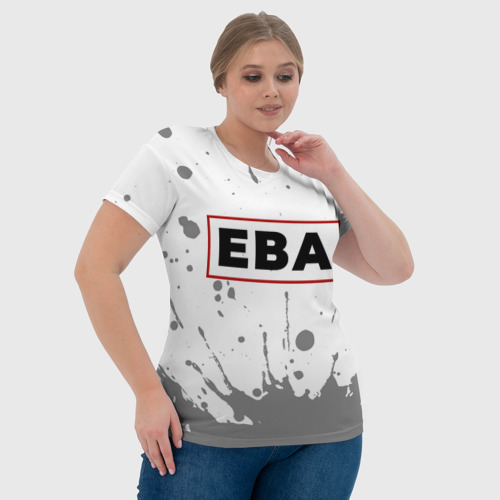Женская футболка 3D Ева - в красной рамке на светлом, цвет 3D печать - фото 6