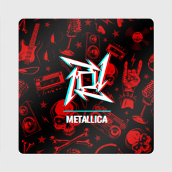 Магнит виниловый Квадрат Metallica rock glitch
