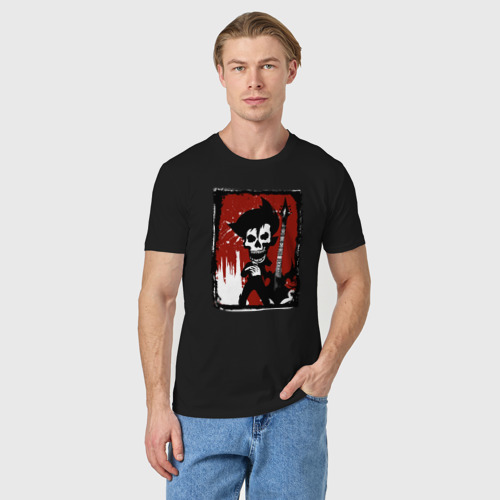 Мужская футболка хлопок Панк гитара, цвет черный - фото 3