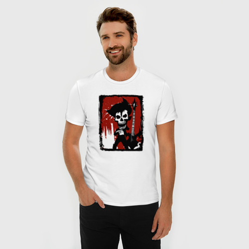 Мужская футболка хлопок Slim Панк гитара, цвет белый - фото 3