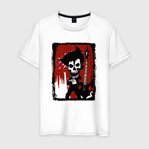 Мужская футболка из хлопка с принтом Панк гитара, вид спереди №1