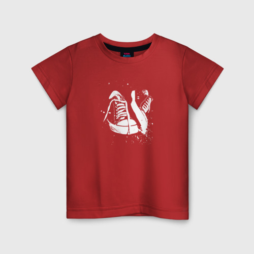 Детская футболка хлопок с принтом Панк кеды, вид спереди #2