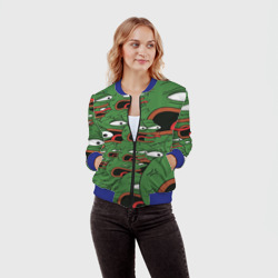 Женский бомбер 3D  Пепе лягушка - фото 2