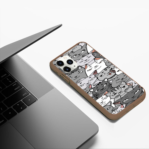 Чехол для iPhone 11 Pro Max матовый с принтом Котики бомбинг, фото #5