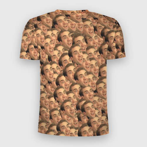 Мужская футболка 3D Slim с принтом Николас Кейдж мем, вид сзади #1