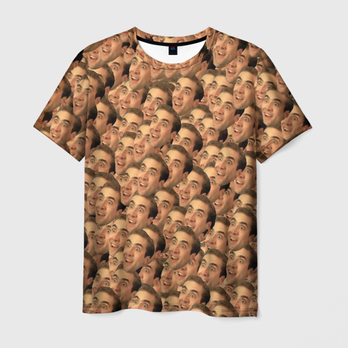 Мужская футболка с принтом Николас Кейдж мем, вид спереди №1
