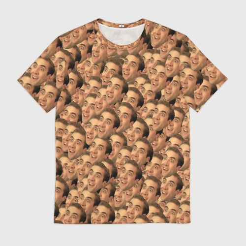 Мужская футболка 3D с принтом Николас Кейдж мем, вид спереди #2