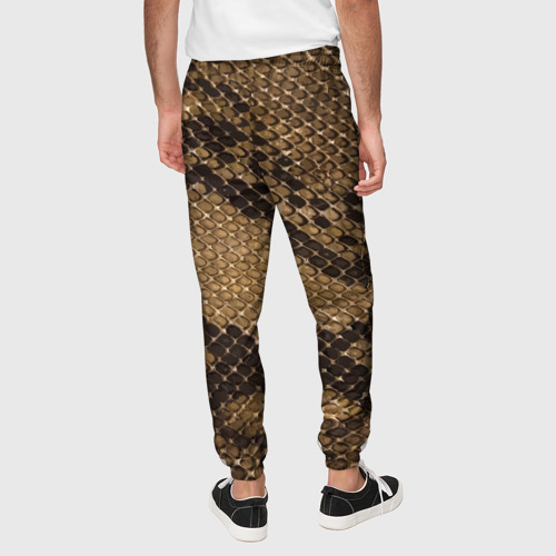 Мужские брюки 3D с принтом Кожа питона, вид сзади #2