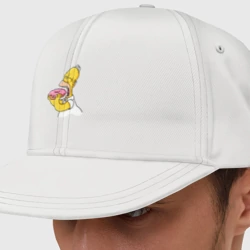 Кепка снепбек с прямым козырьком Гомер Симпсон нацелился на пончик