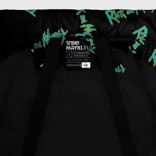 Мужская зимняя куртка 3D Patten logo Rick and Morty, цвет черный - фото 7