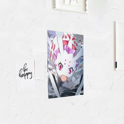 Постер с принтом Грозная Кумоко для любого человека, вид спереди №3. Цвет основы: белый