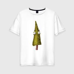 Женская футболка хлопок Oversize Удивленная елка
