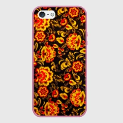 Чехол для iPhone 5/5S матовый Хохлома роспись