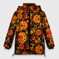 Женская зимняя куртка Oversize Хохлома роспись