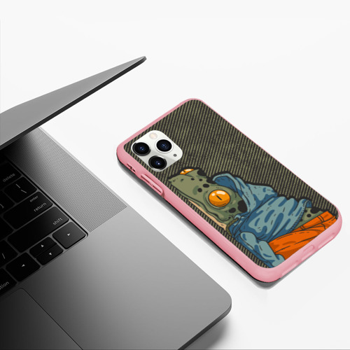 Чехол для iPhone 11 Pro Max матовый с принтом Уставшая лягушка, фото #5