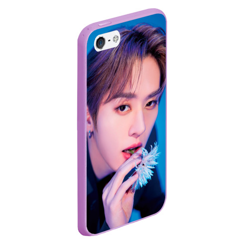 Чехол для iPhone 5/5S матовый Stray Kids 2nd World Tour Maniac Lee Know, цвет сиреневый - фото 3