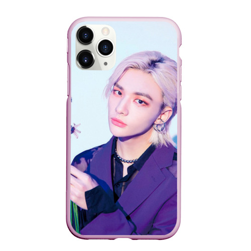 Чехол для iPhone 11 Pro матовый Stray Kids 2nd World Tour Maniac Hyunjin, цвет розовый