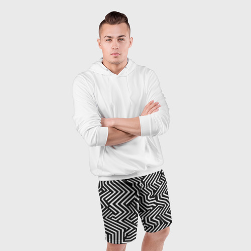 Мужские шорты спортивные Гипнотические узоры, цвет 3D печать - фото 5